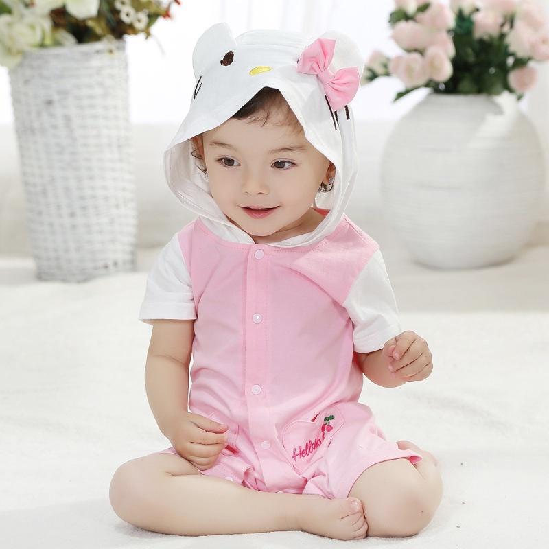 Body đùi bộ đồ thú Hello kitty cho bé mẫu quần áo sinh vải cotton mềm mịn mẫu bodysuit cho bé từ 0-12 tháng