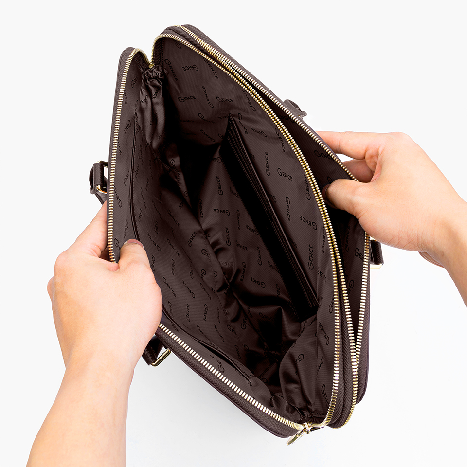 Cặp Da Công Sở Túi Xách Nam Chính Hãng GENCE CDX19 Da Bò Cao Cấp Màu Nâu