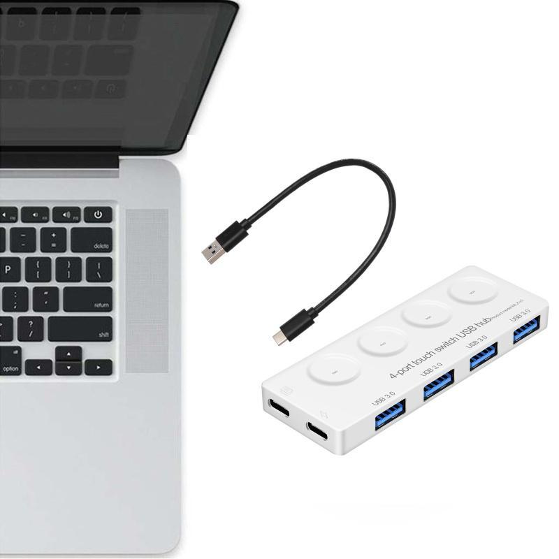 HUB USB 3.0 công tắc On/Off có đèn LED cho máy tính