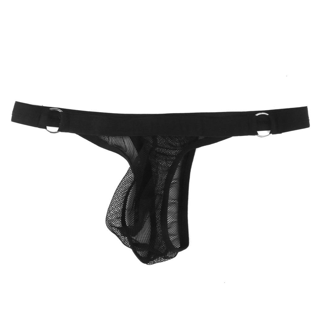 2pcs Men's Underwear T-Back Lingerie Briefs G-string See Through Thongs