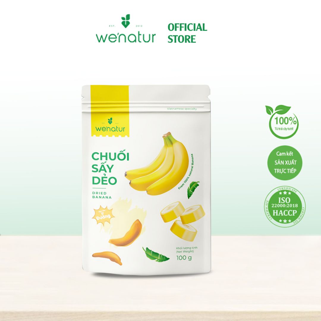 Chuối Sấy Dẻo Nguyên Trái Vị Ngọt Tự Nhiên We'natur 150g