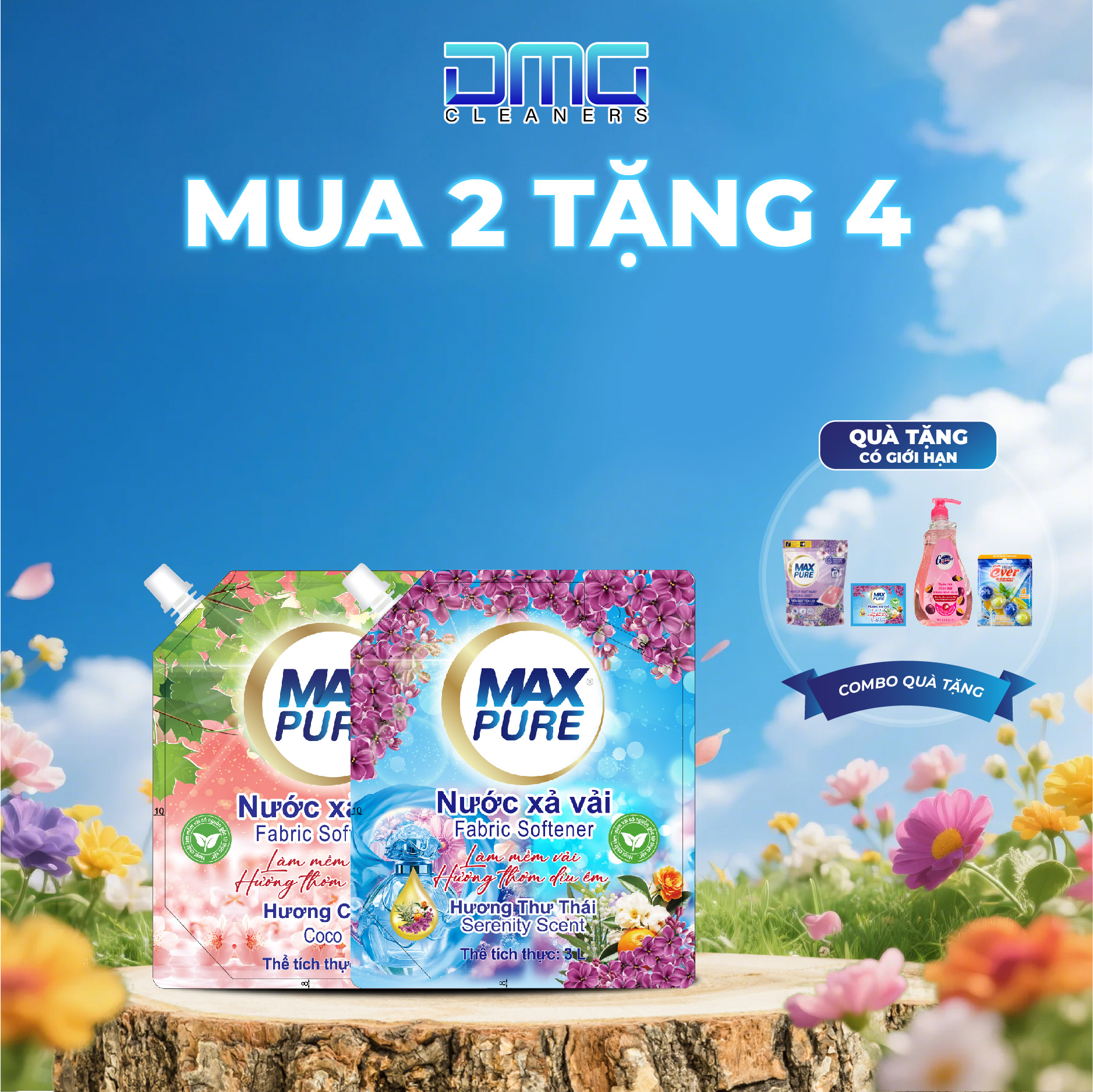 Combo Quà Tặng: Mua 2 Túi Nước Xả Hương Thư Thái Tặng : 1 Túi Viên Giặt Hoa Cỏ Ngọt Ngào 20 Viên + 1 Dây Nước Xả Hương Thư Thái + 1 Chai Nước Rửa Chén 1L Hương Chanh Dây + 1 Vỉ ViênTreo Bồn Cầu Hương Chanh