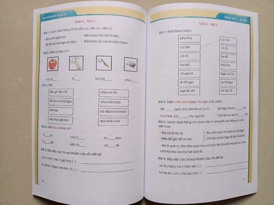 Toán lớp 1 - 4 cuốn