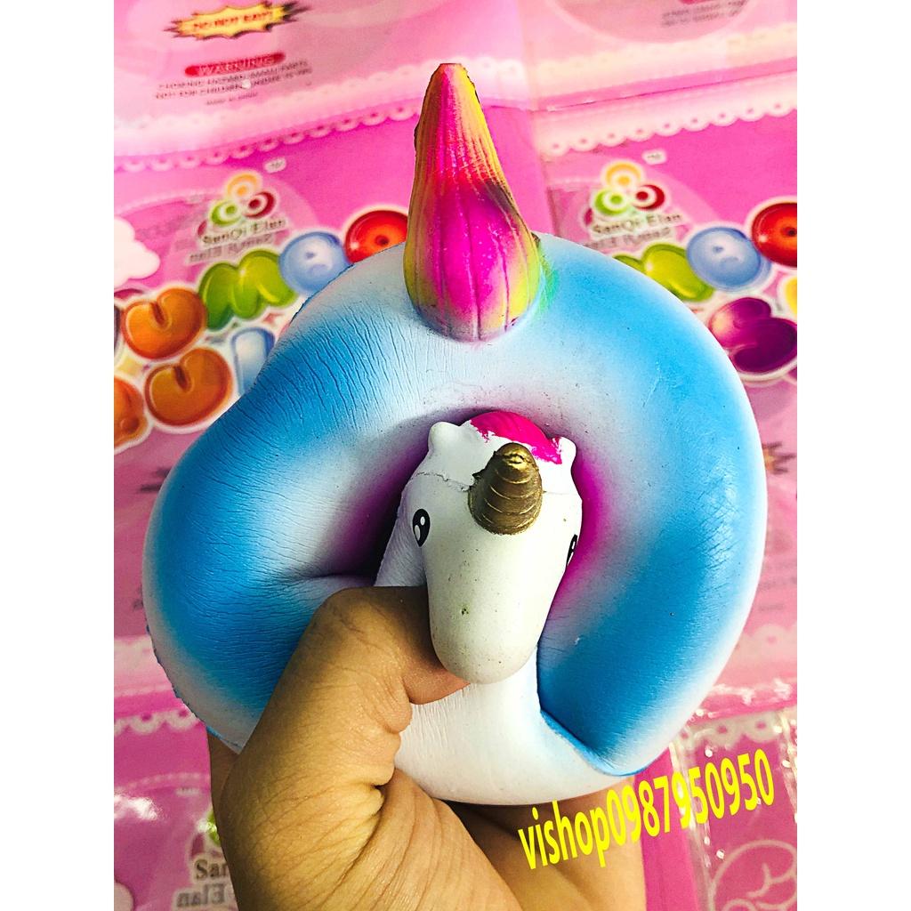 Squishy Lớn JUMBO Hình phao đi bơi ngưa 1 sừng Đồ Chơi Xốp Giảm Stress Hình mềm mịn dễ Thương đàn hồi Cho Bé