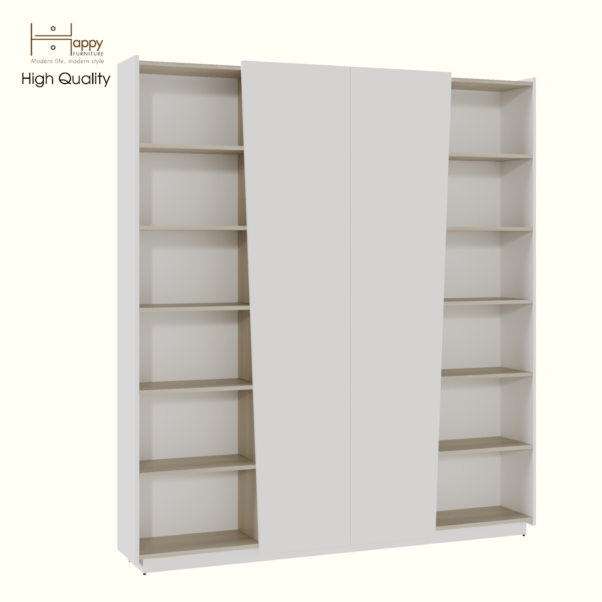 [Happy Home Furniture] VIGGO, Kệ sách 2 cửa mở, 180cm x 28cm x 200cm ( DxRxC), KSA_050