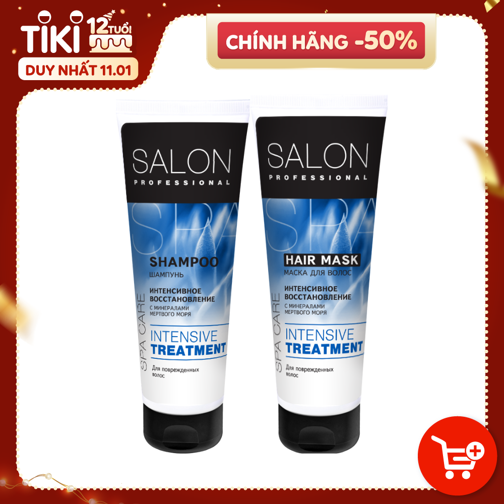 Bộ gội ủ Salon Professional phục hồi chuyên sâu, cải thiện tóc hư tổn 500ml