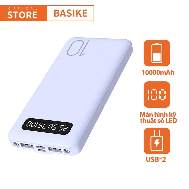 Sạc Dự Phòng 10000mAh BASIKE Đầu ra USB cho iPhone Huawei Samsung-Hàng chính hãng