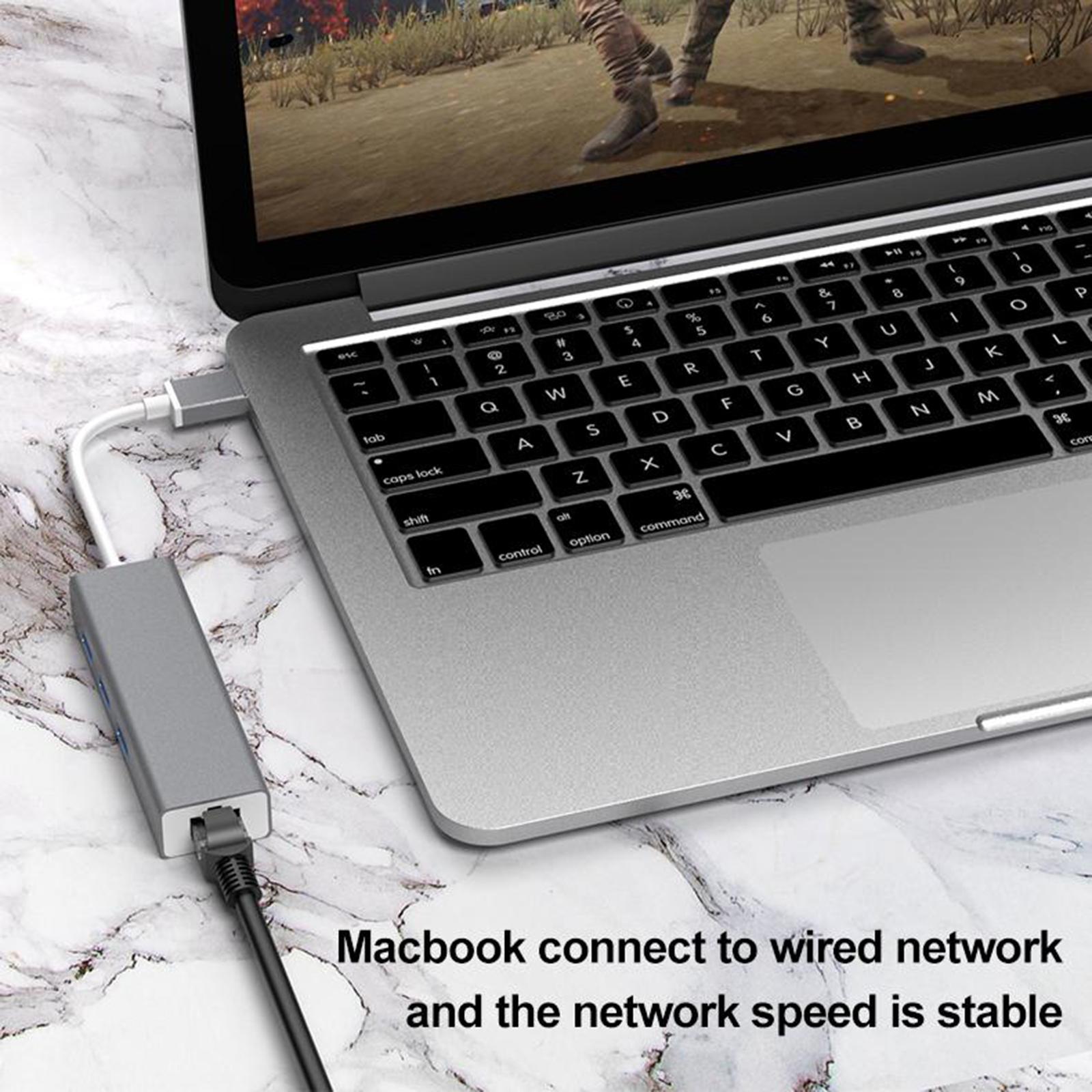 USB 3.0 Ethernet Adapter Hub with  10/100Mbps Ethernet Converter LAN Wired Network Adapter 3 Ports USB 3.0 Hub for Surface Pro, Laptop, PC