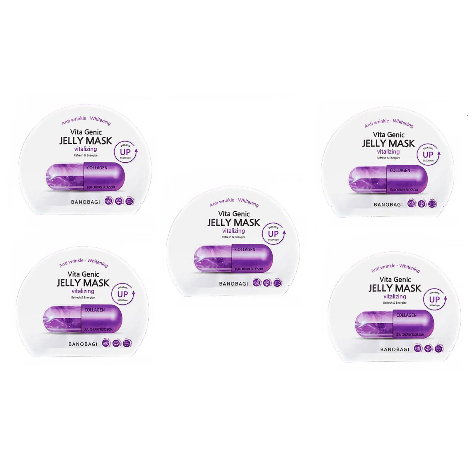 COMBO 5  Mặt Nạ Banobagi Vita Genic Jelly Mask VITALIZING TÍM 30g X 5 ( MẪU MỚI )