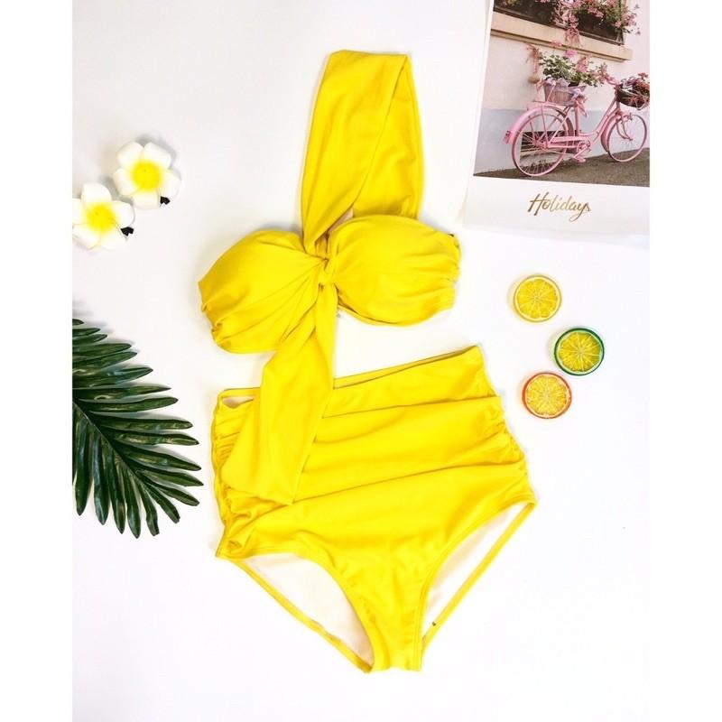 Bikini 2 mảnh xoắn ngực lệch vai dễ thương kèm ảnh thật và feedback