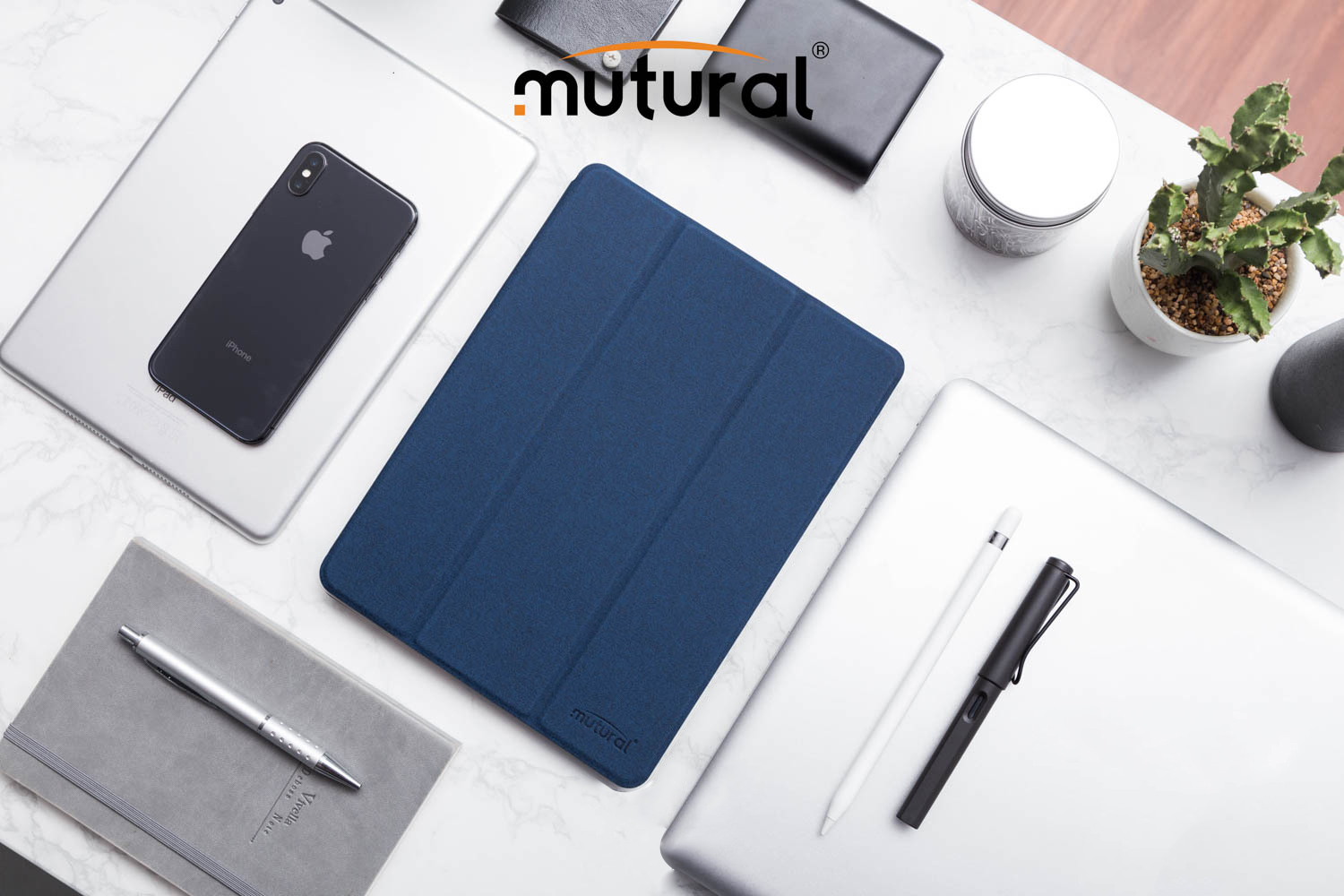 Bao da iPad pro 11 inch 2018 hiệu Mutural _ Xanh_ Hàng nhập khẩu