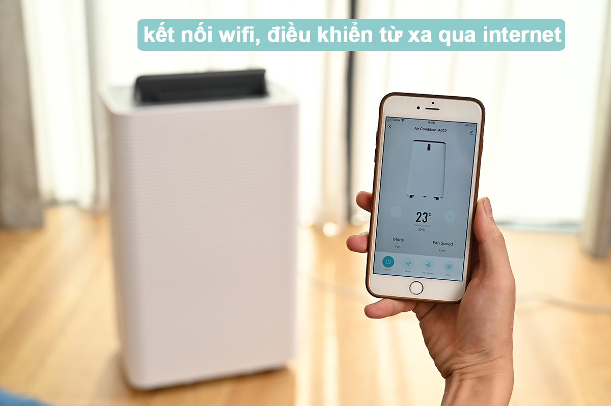 Máy lạnh di động đứng 14.000 BTU FUJIHOME PAC14, điều hòa di động mini kết nối Wifi điều khiển qua App, 4 chức năng, làm lanh, hút ẩm, lọc không khí, quạt - Hàng chính hãng