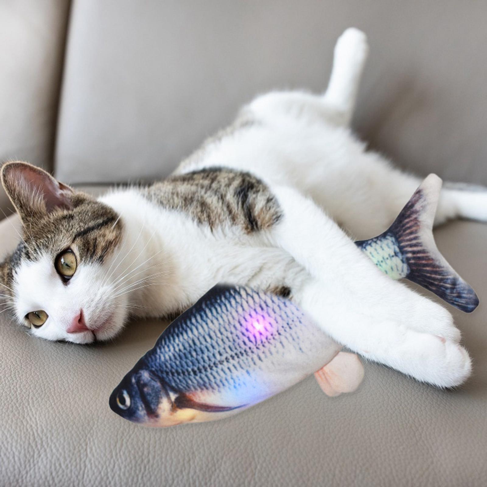 Electric Fish Interactive Pet Cat Wagging Simulation Toy