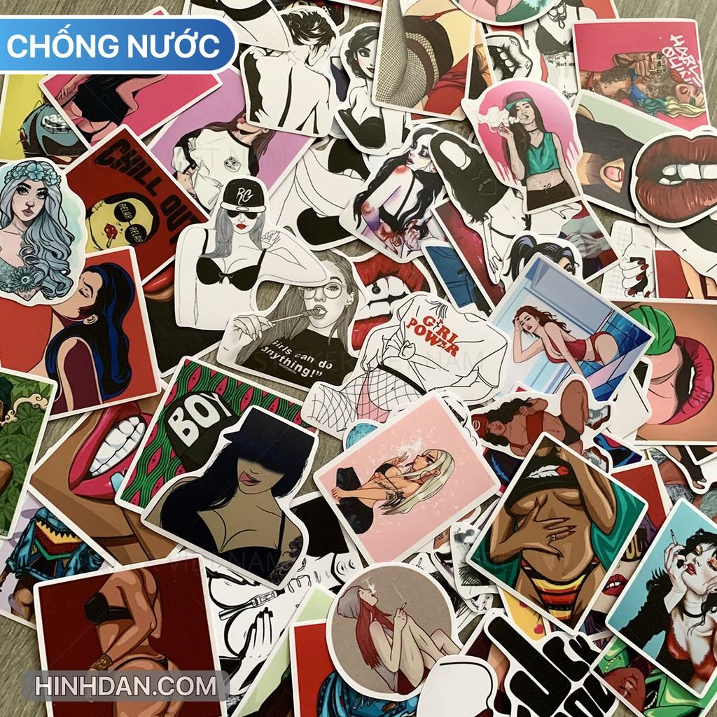 Sticker BAD GIRLS - Dán Trang Trí - Chất Liệu PVC Cán Màng Chất Lượng Cao Chống Nước, Chống Nắng, Không Bong Tróc Phai Màu