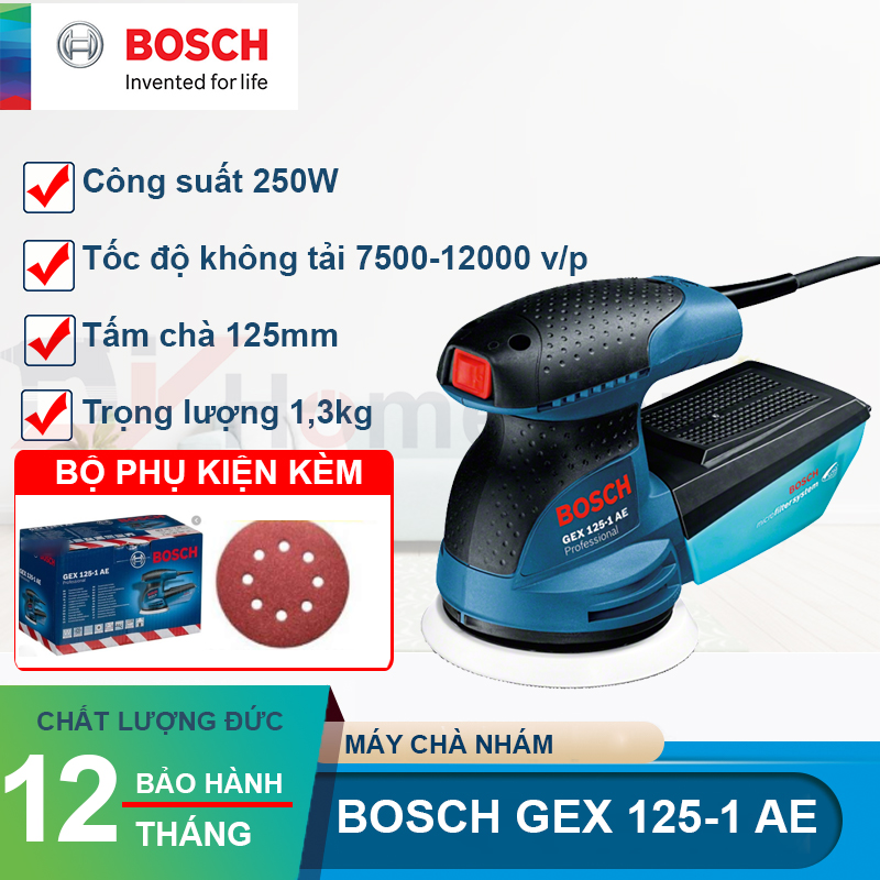 Máy Chà Nhám Rung Tròn Bosch GEX 125-1 AE