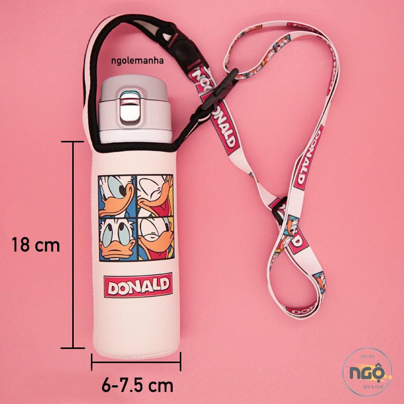 COMBO TÚI ĐỰNG BÌNH / LY GIỮ NHIỆT KÈM DÂY < 650ml - Họa tiết tươi sáng