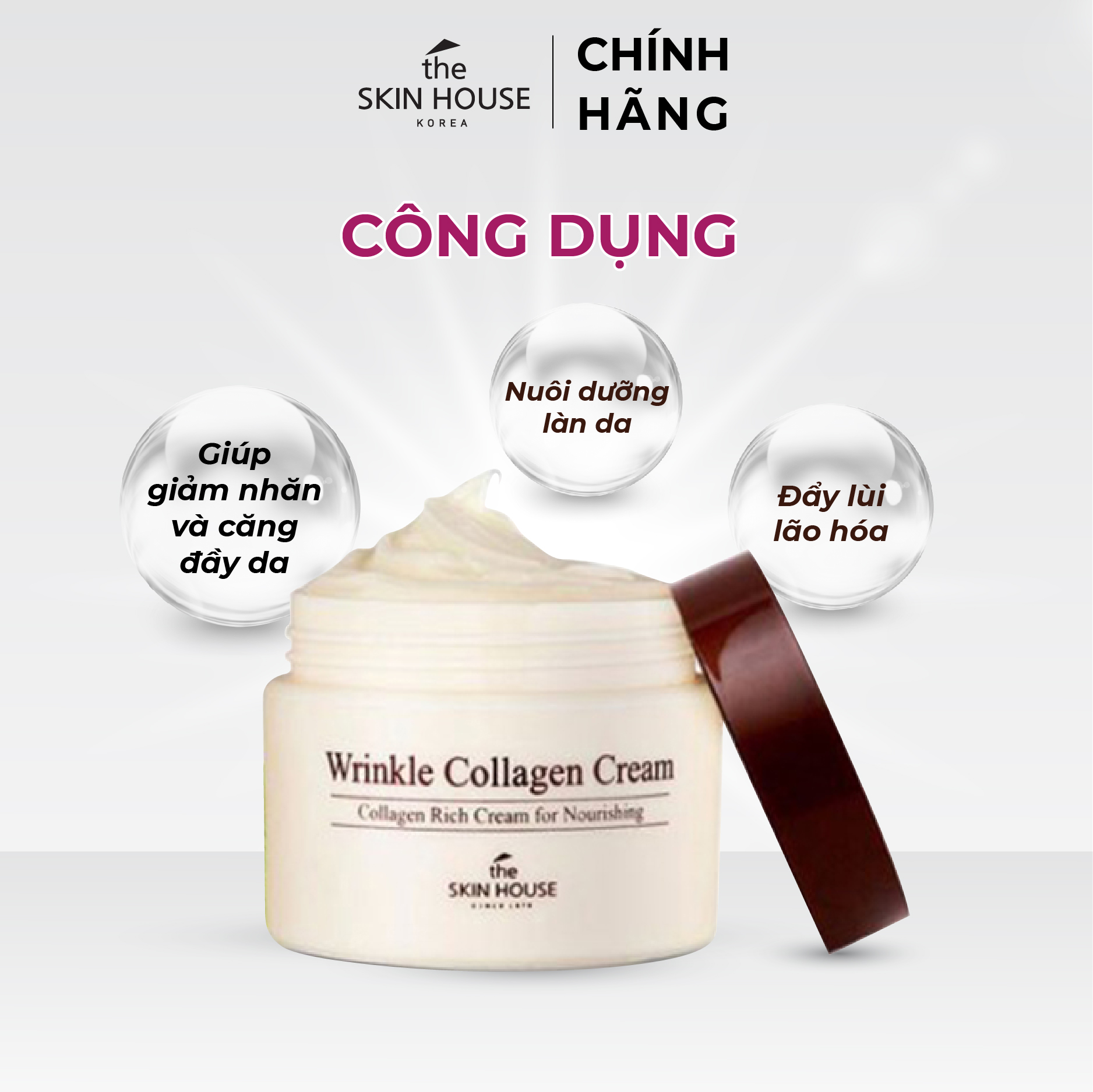 T32 Kem Collagen giảm nhăn và săn chắc da - Wrinkle Collagen Cream 50ml - The Skin House