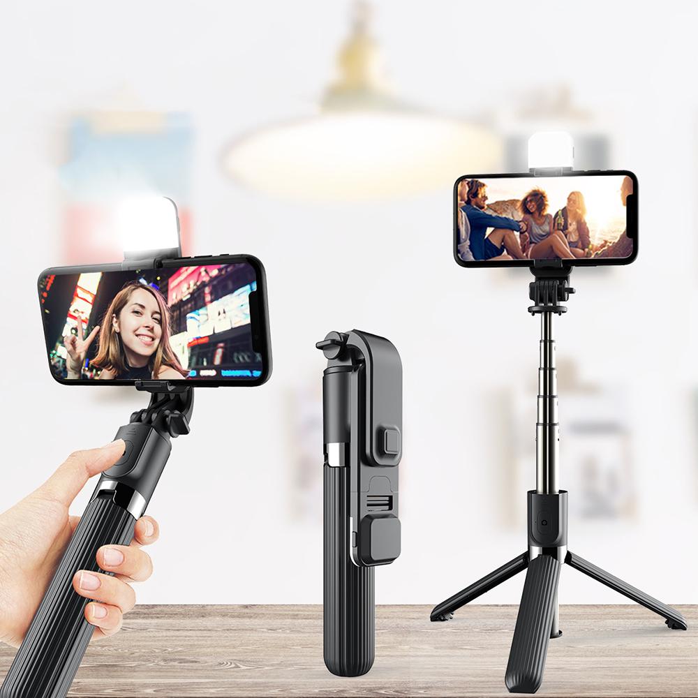 L03s 33in Selfie Stick Stable Tripod/ 3 Color Modes/ Fill Light/ Remote Shutter/ Adjustable Mounting Seat