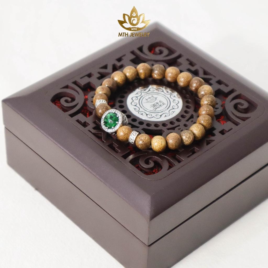 Vòng Tay Trầm Hương Tốc Việt Tròn Đơn Size 8/10/12mm Mix Charm Đá Bạc S925