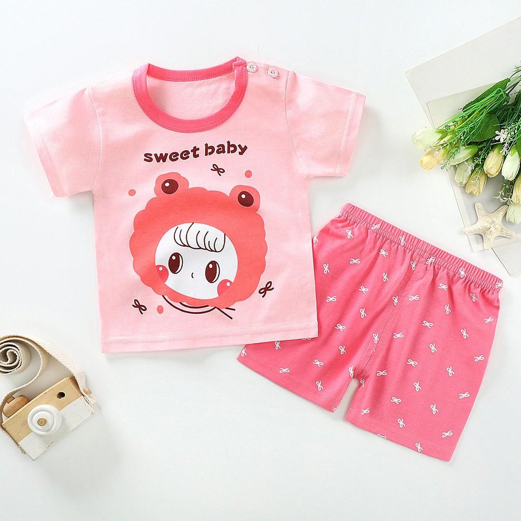 Bộ cộc tay hàng đẹp cho bé gái từ 1 đến 3 tuổi giá rẻ