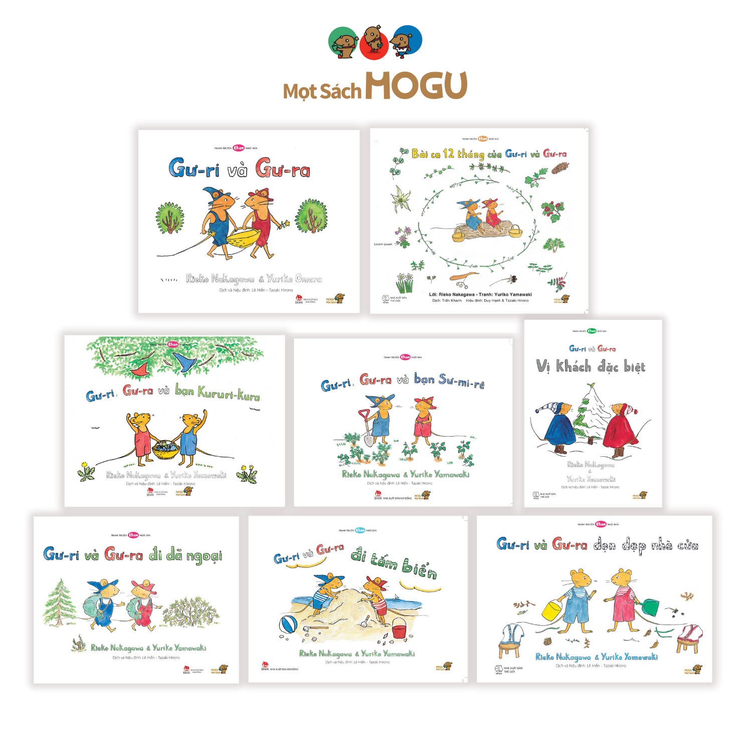 Ehon - Phát triển quan sát - Combo "Gư- ri , Gư- ra du ký" - cho bé 3-6 tuổi