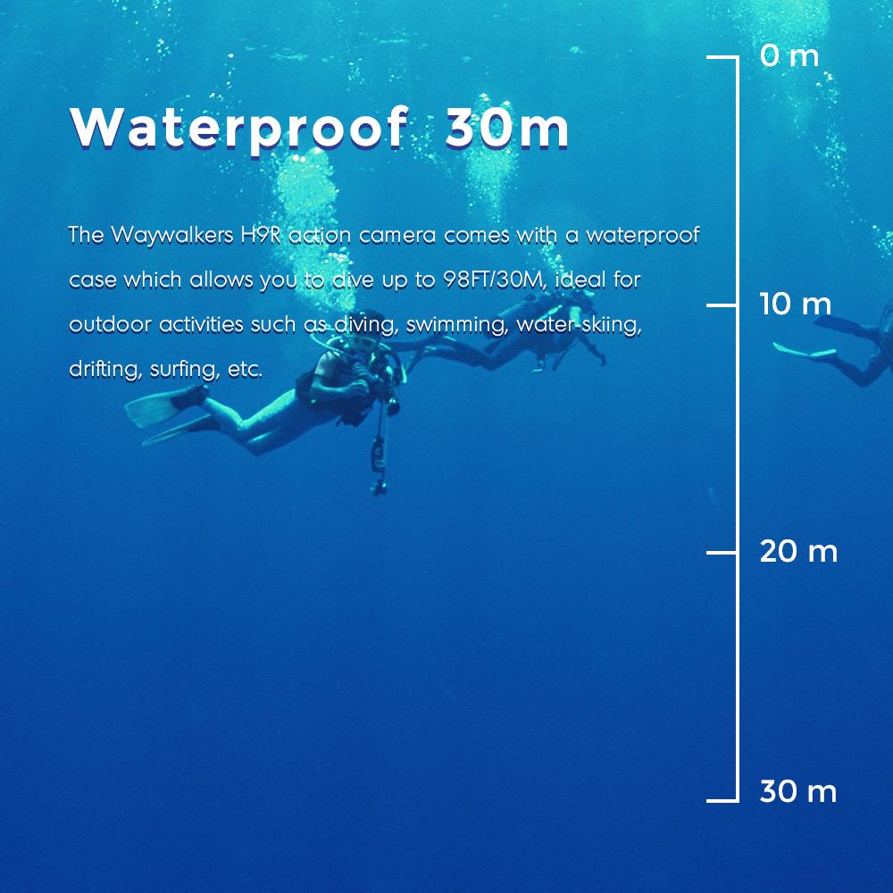 Camera hành động mới Pro Ultra HD 4K 30fps 2inch LCD Hiển thị mũ bảo hiểm chống nước GO DV Video Ghi máy camera Sport Cam