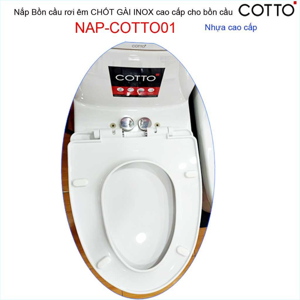 Nắp đậy cho bồn cầu 1 khối Cotto Thailand , nắp bồn cầu khối NAP-COTTO01 nhựa dày siêu bóng