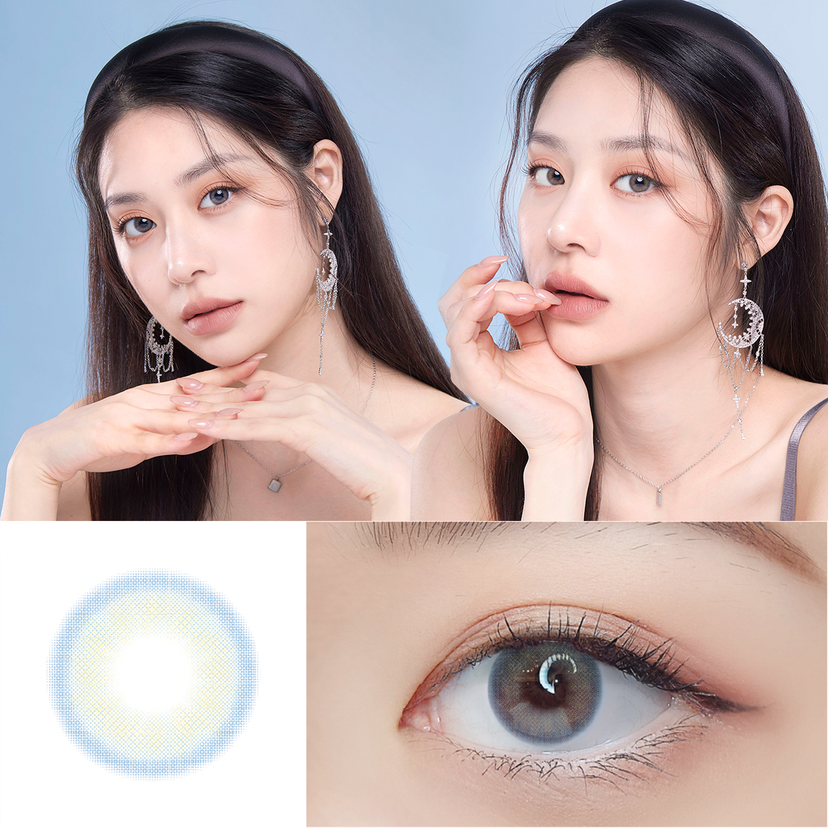 Kính áp tròng Eyesm Marine Gray - Lens màu xám biển 1-6 tháng