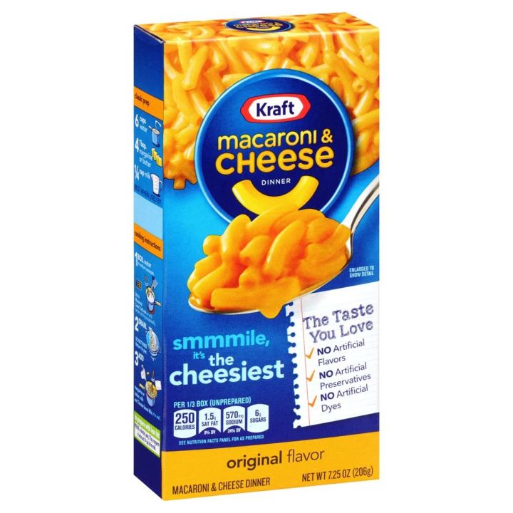 Nui Phô Mai hiệu Kraft Macaroni &amp; Cheese Original USA - Hộp 206g