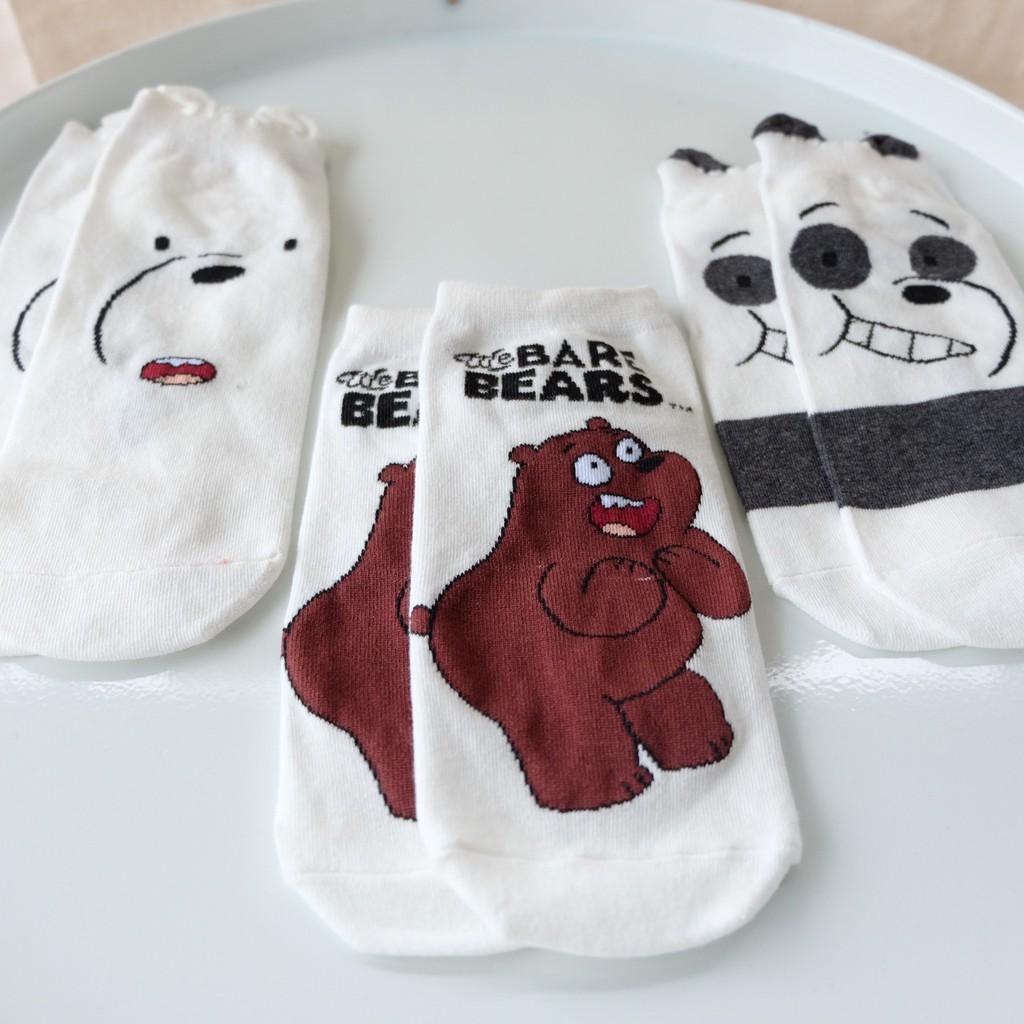 Vớ Tất Ngắn Cổ Hình Gấu We’re Bare Bear Tất Hoạt Hình Phong Cách Nhật Hàn Ulzzang Dễ Thương Trendy Hottrend Cute