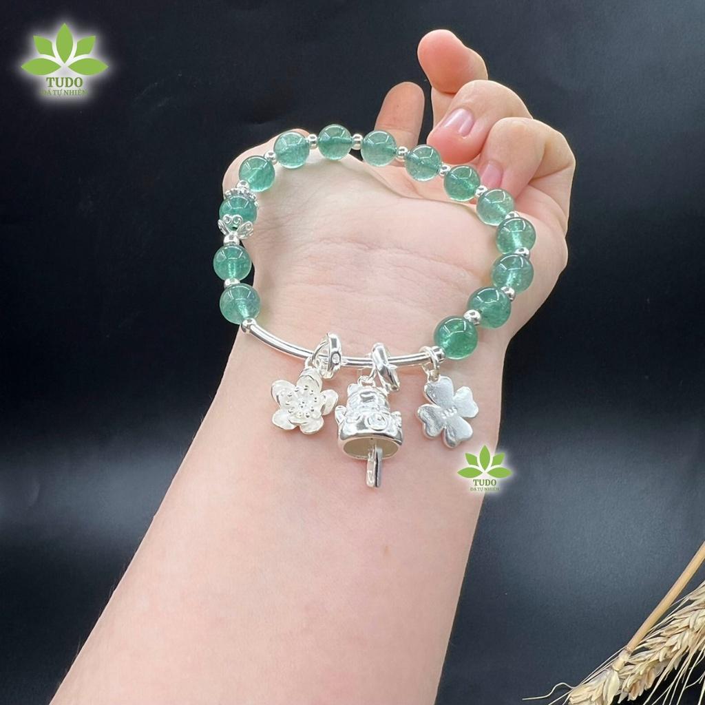 Vòng Phong Thủy Mệnh Mộc, Hỏa TUDO VCBTADX AG925 Charm Hoa, Mèo, Cỏ 4 Lá - Tài Lộc, May Mắn B54K740
