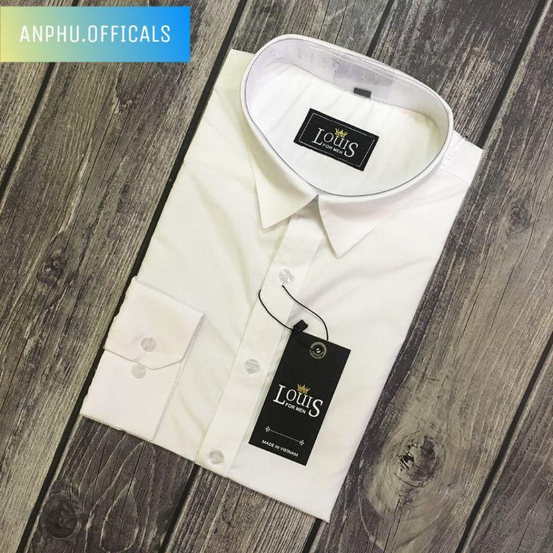 Áo sơ mi nam trơn dài tay, áo sơ mi trắng gấp hộp công sở chất liệu cotton mịn cao cấp