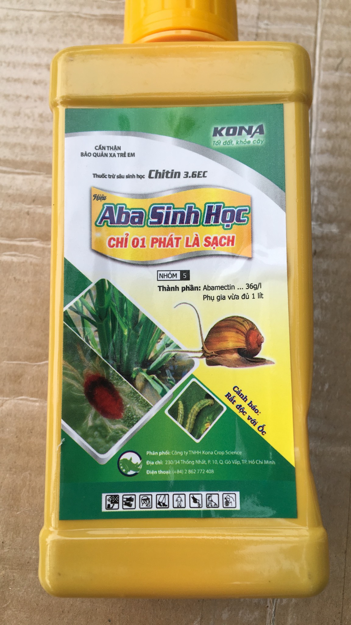 Sản phẩm Abamectin 3.6 EC Sinh Học nhện đỏ, sâu, bọ trĩ đặt biệt là Ốc bình 450ml