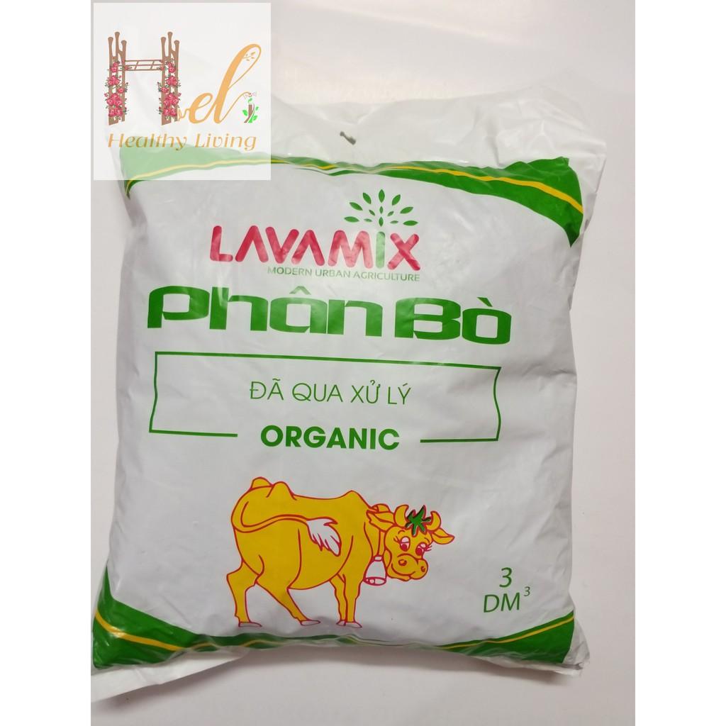 Phân Bò Đã Qua Xử Lý 3 dm3 - Lavamix Trồng Rau Sạch Bằng Đất Sạch, Xơ Dừa Và Phân Bón Hữu Cơ