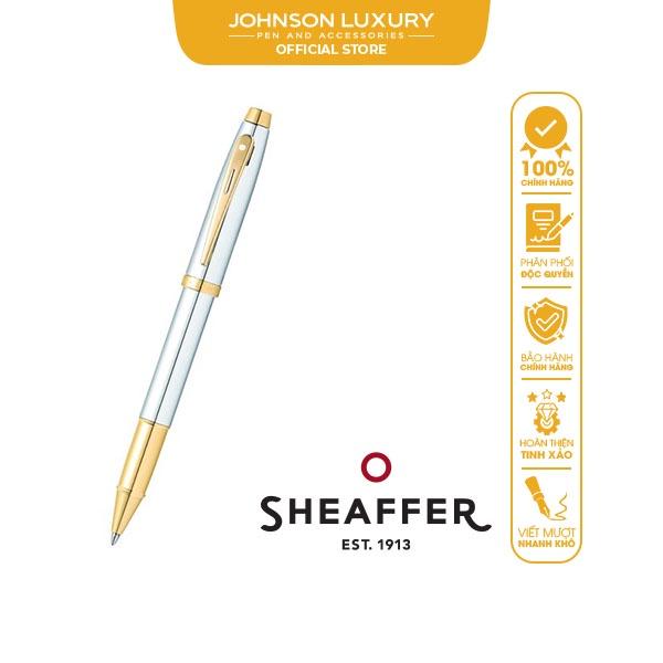 Bút Ký Doanh Nhân Cao Cấp SHEAFFER 100 Mạ Chrome Họa Tiết Vàng Bóng
