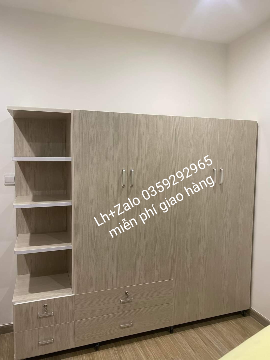 Tủ nhựa đài Loan 5 cánh cửa lùa