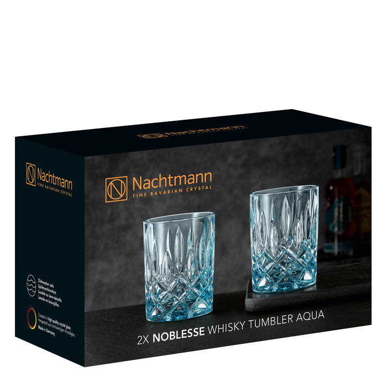 Bộ 2 ly pha lê whisky Nachtmann Noblesse màu xanh biển-Hàng chính hãng
