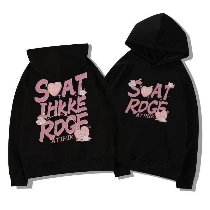 Áo Hoodie Nỉ Có Mũ Dễ Thương Chữ Hồng SOAT Form Rộng Kiểu Dáng Hàn Quốc