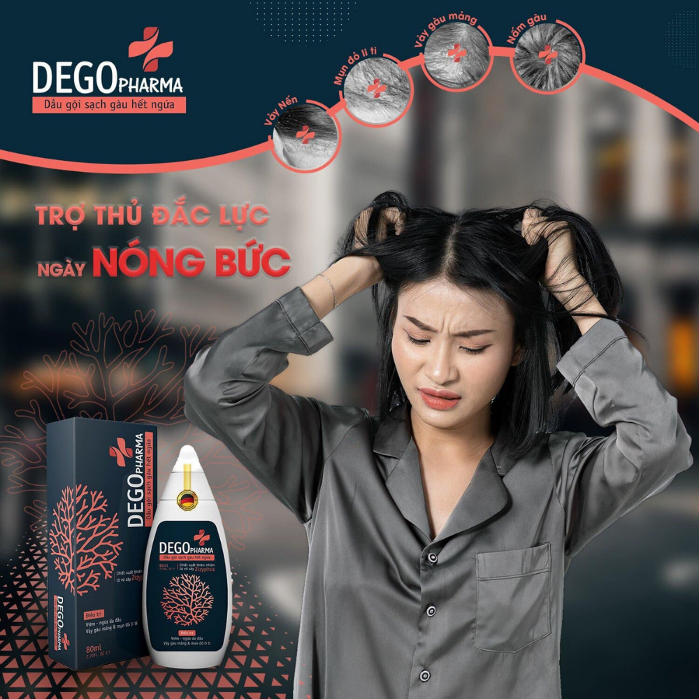 Dầu Gội Đầu DEGO PHARMA 80ml - Dứt Điểm Gàu Ngứa &amp; Nấm Da Đầu