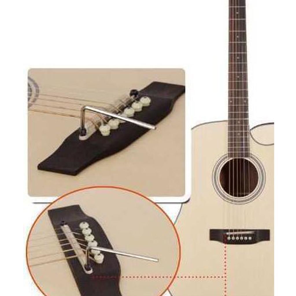 1 Set Of Bridge Saddle And Slotted Nut For 6 String Acoustic Guitar
