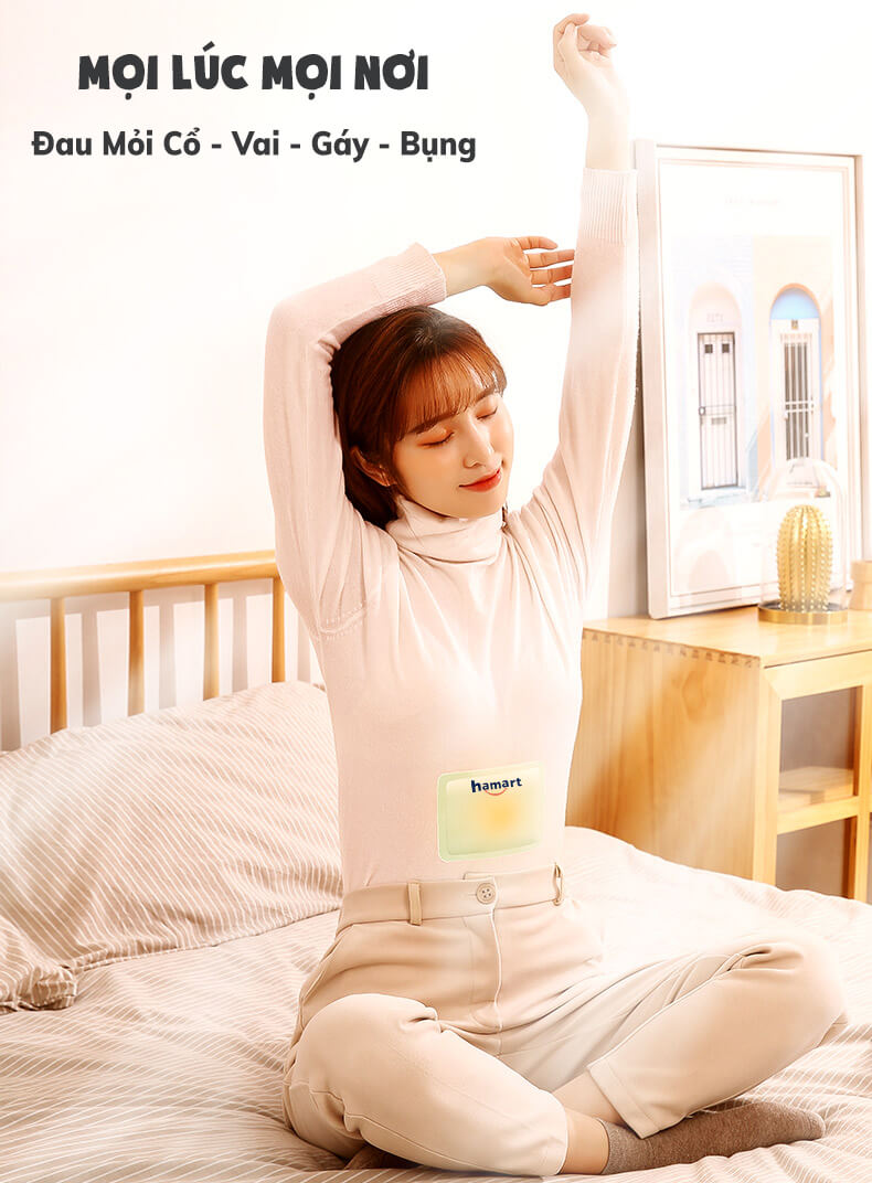 Miếng Dán Đau Bụng Kinh Hamart Dán Chườm Ấm Bụng Giữ Nhiệt Cơ Thể 3 Vị Thảo Dược Thiên Nhiên