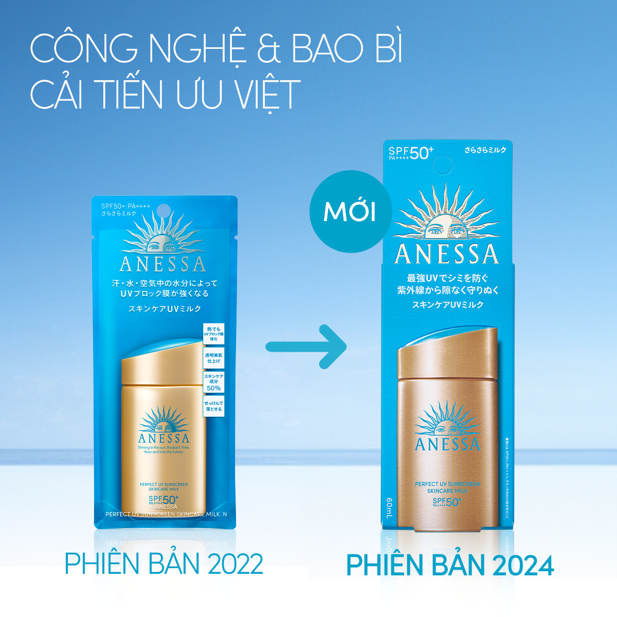 Bộ đôi Kem chống nắng dạng sữa dưỡng da kiềm dầu bảo vệ hoàn hảo + Kem chống nắng dạng xịt dưỡng da bảo vệ hoàn hảo (Anessa Gold Milk 60ml + Gold Spray 60g)