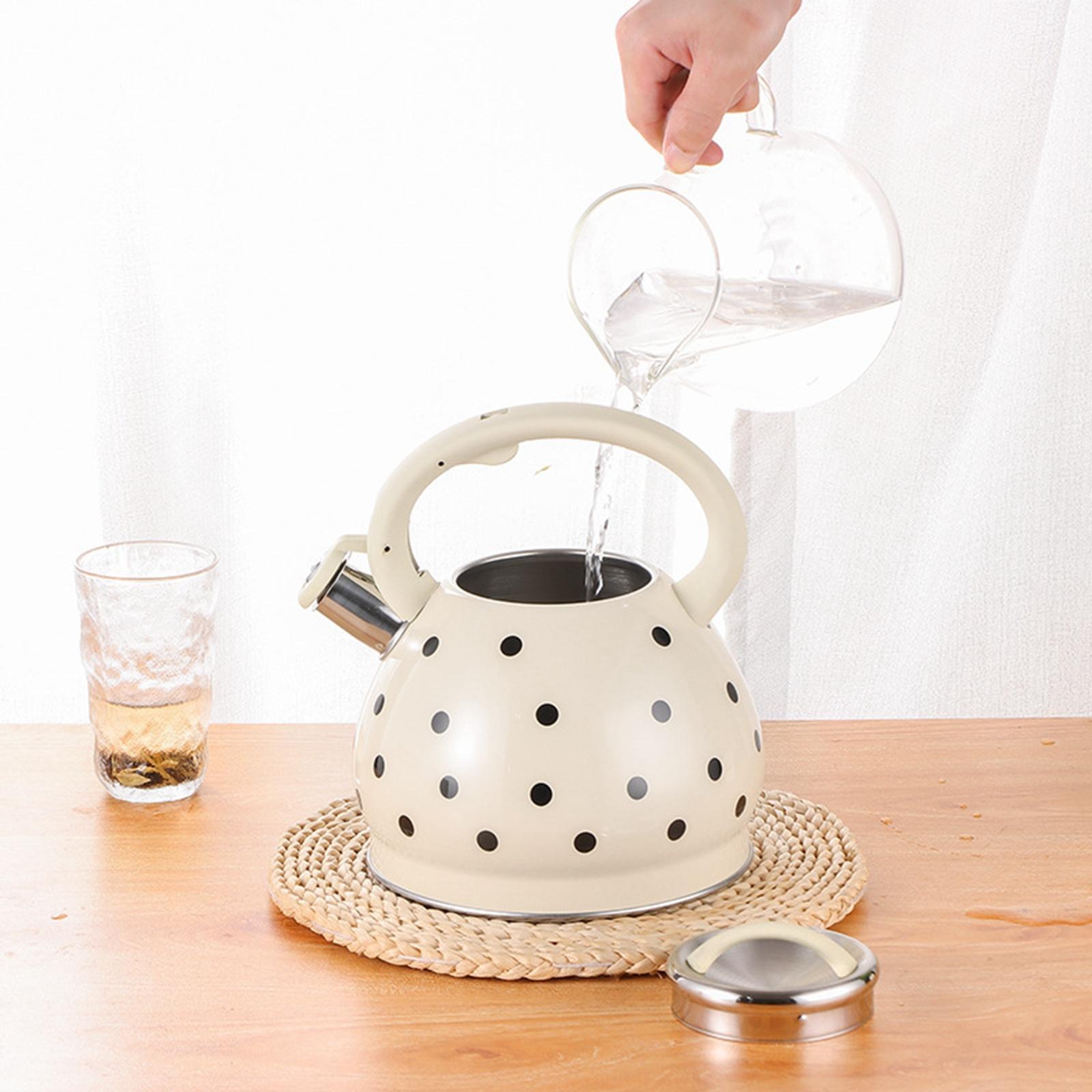 Whistling Kettle Teapot Kettle with Wooden Handle Water Kettle for Camping