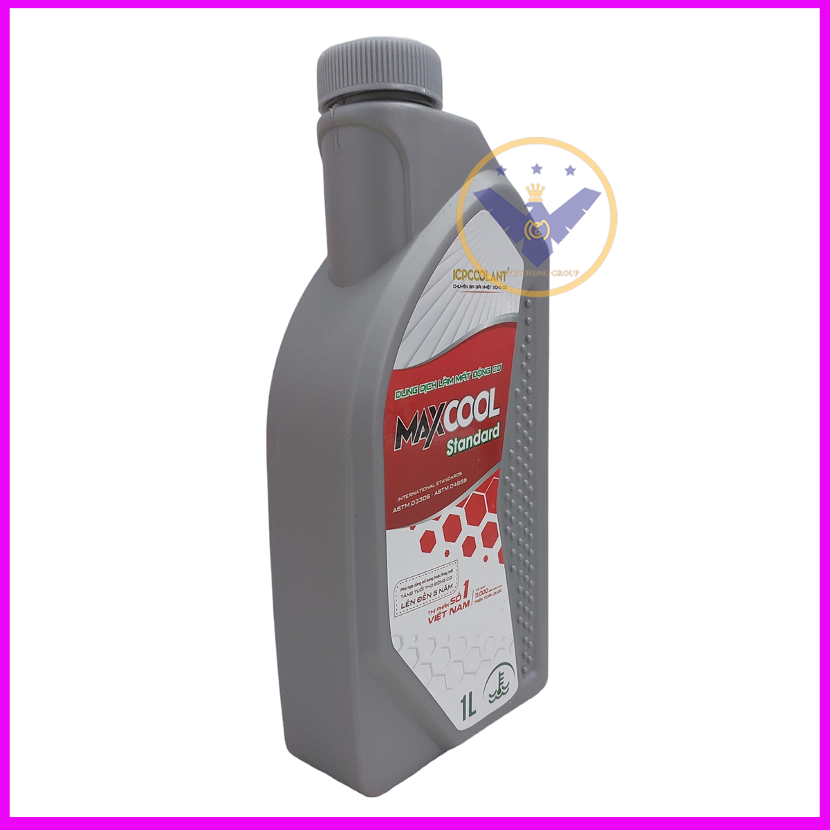Combo 2 can nước làm mát động cơ ô tô màu đỏ Maxcool Can 4 Lít + 1 lít