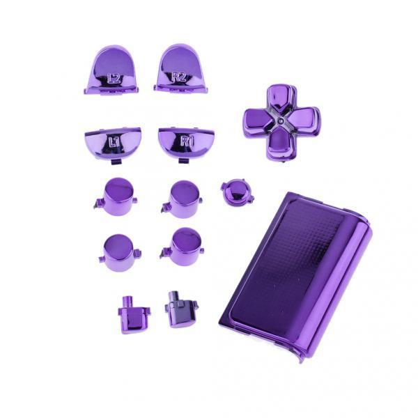 2 Sets Purple Button Mod Kit Switch Controller Caps Touchpad for Sony PS4