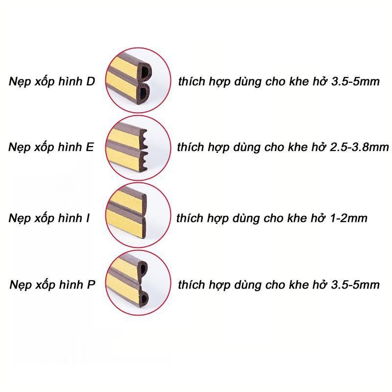 Nẹp xốp khe cửa ron sợi kép có keo cách âm chống tiếng ồn chống bụi chống hơi lạnh thất thoát Phụ kiện nhà cửa cao cấp,