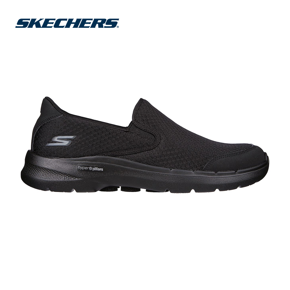 Skechers Nam Giày Thể Thao Xỏ Chân Đi Bộ Giặt Máy Được, Tập Gym, Đi Học, Đi Làm, Thường Ngày GOwalk 6 Requisite Walking Air-Cooled Goga Mat Comfort Pillar Technology, Machine Washable, Ortholite, Ultra Go - 216623-BBK