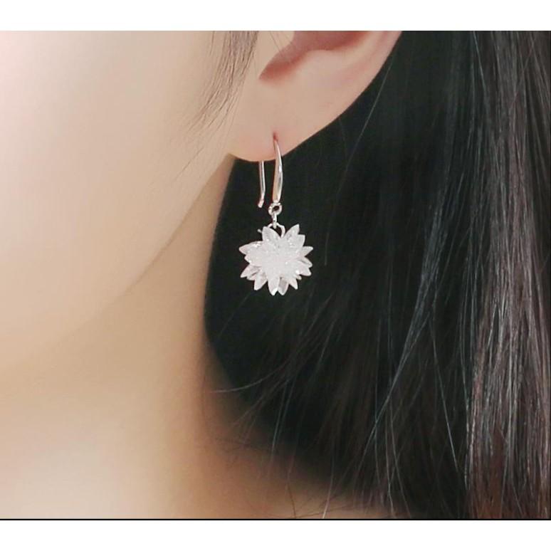 SALE ️️- BÔNG TAI BẠC NỮ - BÔNG TAI BÔNG TUYẾT PHA LÊ SIÊU ĐẸP SIÊU SANG CHẢNH