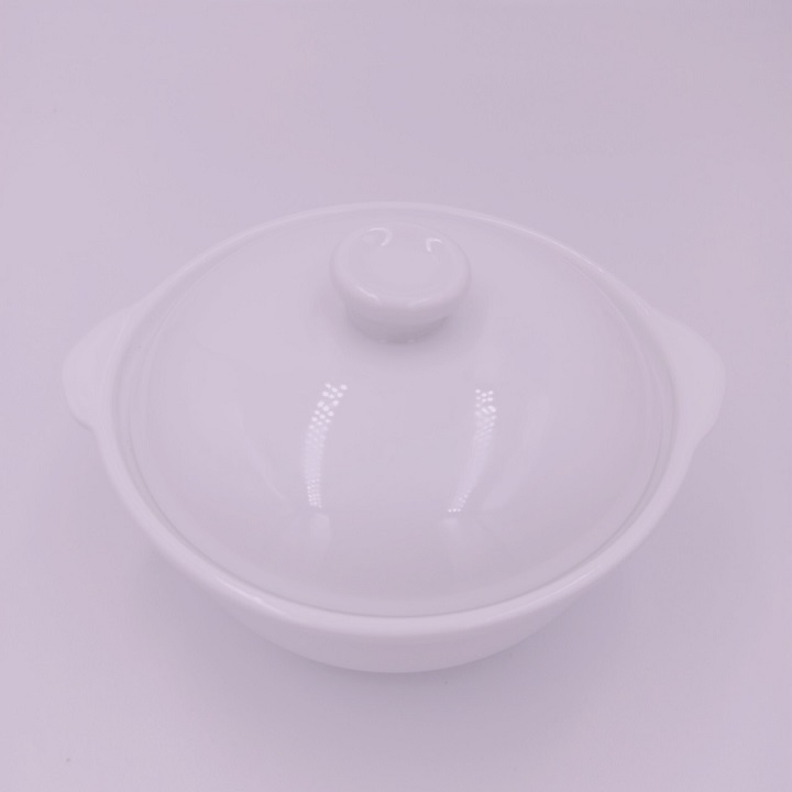 Bát 2 tai có nắp đựng súp, chưng đồ ăn dặm size 5 inch tặng kèm thìa sứ cao cấp