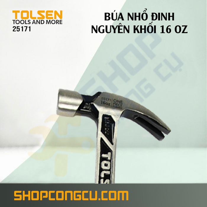 Búa nhổ đinh nguyên khối 16oz Tolsen 25171